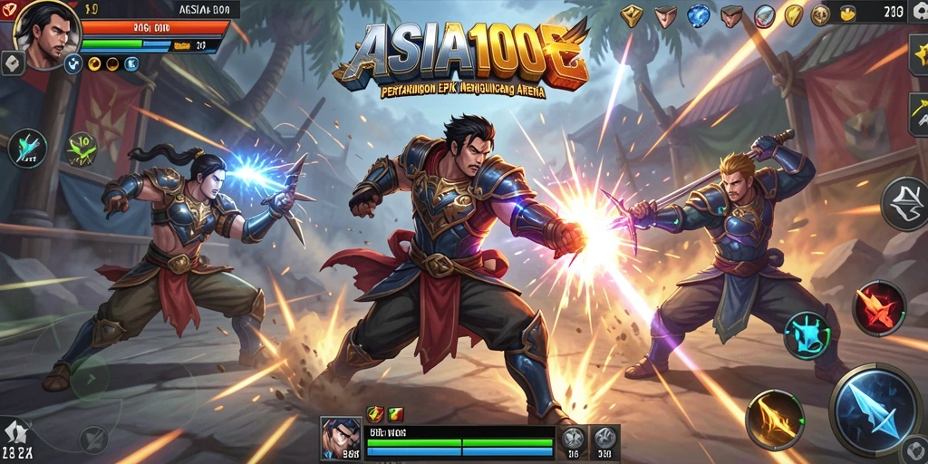 Tampilan gameplay mengesankan di ASIA100 yang penuh aksi.