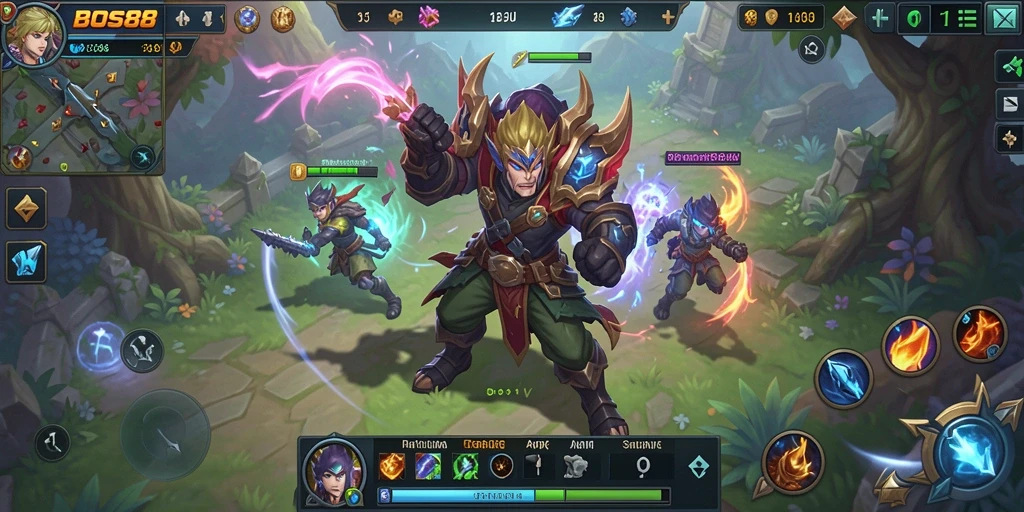 Tangkapan layar gameplay BOS88 yang menampilkan aksi pertarungan mendebarkan.