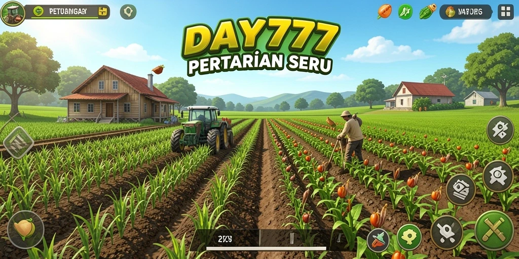 Tampilan menarik dari gameplay pertanian dalam DAY777.