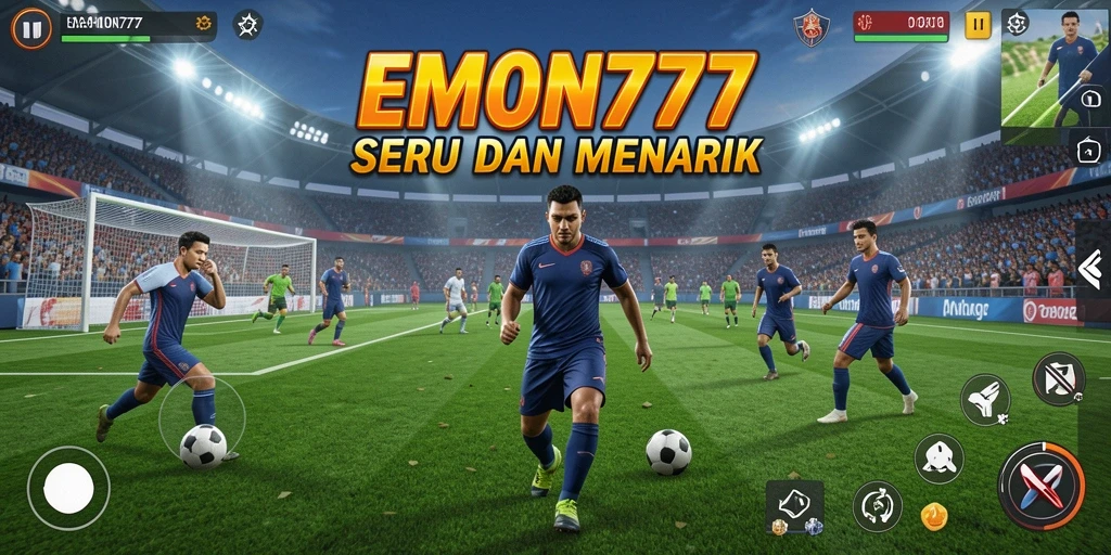 Tampilan gameplay seru dalam EMON777 yang menampilkan aksi olahraga.