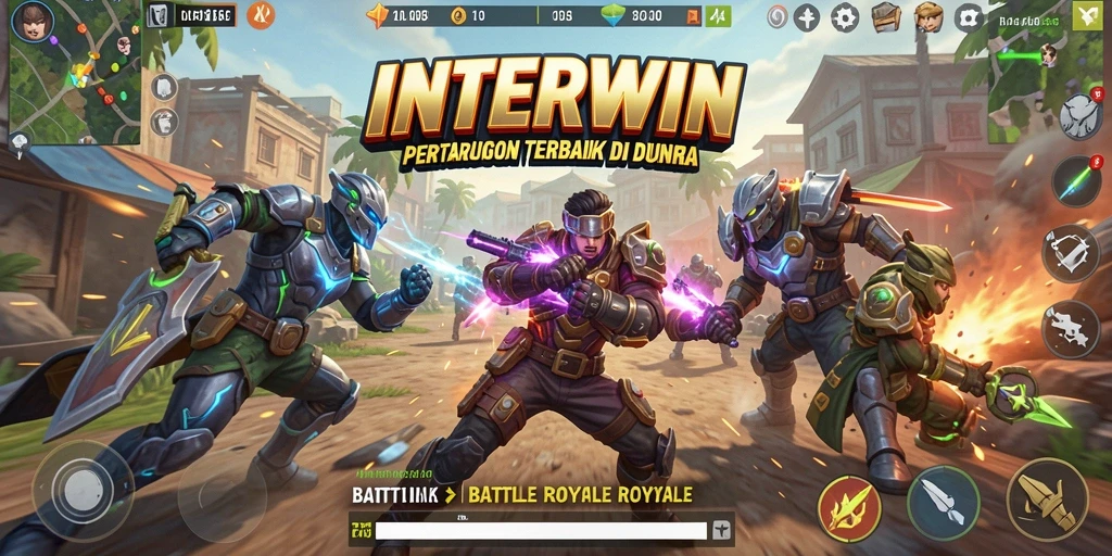 Screenshot gameplay INTERWIN dengan aksi Battle Royale yang intens.
