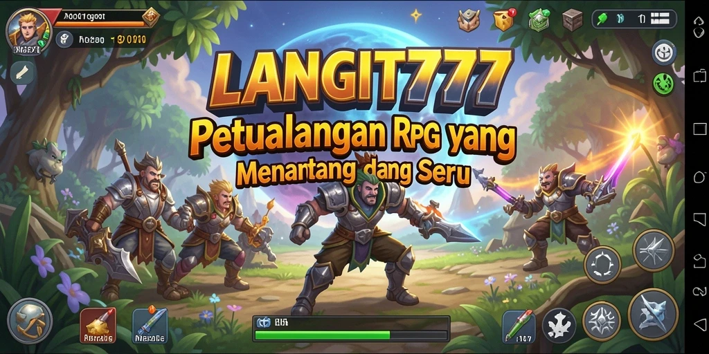Tampilan screenshot utama LANGIT777 menampilkan aksi petualangan RPG yang intens.