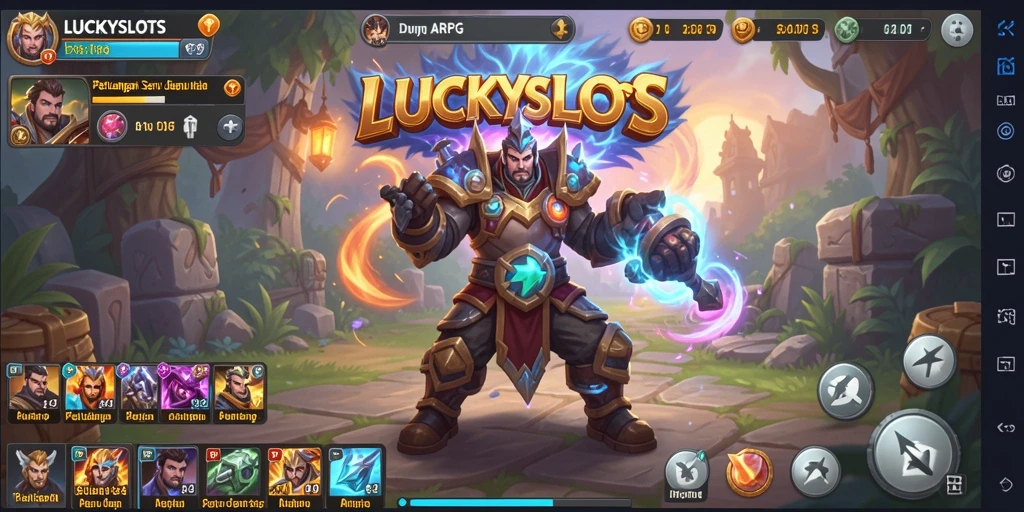 Tampilan gameplay seru dalam LUCKYSLOTS yang menonjol.