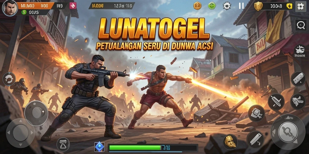 Tampilan gameplay seru dari LUNATOGEL menunjukkan pertarungan yang dinamis.