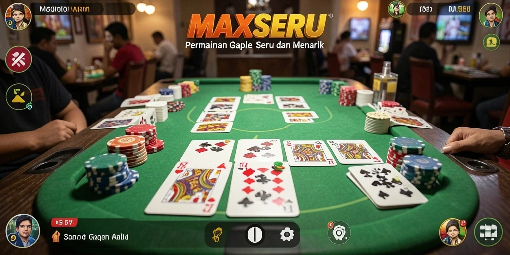 Gameplay Gaple seru di MAXSERU dengan tampilan yang menarik.