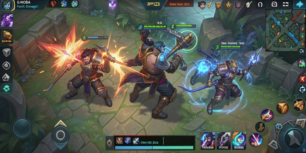 Tangkapan layar gameplay MOBA yang menegangkan di PP123.