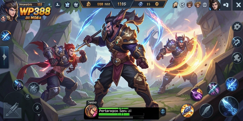 Tampilan gameplay WP888 yang dinamis dan penuh aksi.